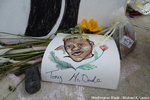 A tribute to Tony McDade in downtown Asheville, N.C.