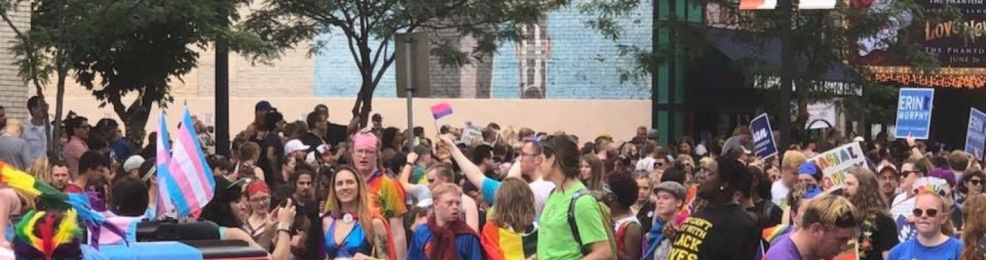 Volunteers in Pride parade