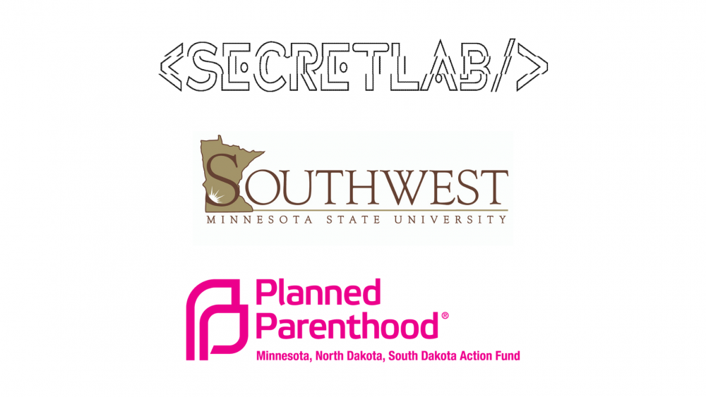 Secret Lab, Planned Parenthood and Southwest Minnesota State University logos